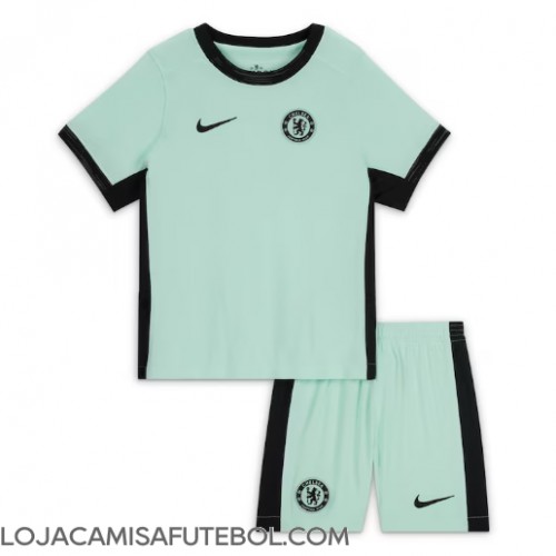 Camisa de Futebol Chelsea Equipamento Alternativo Infantil 2023-24 Manga Curta (+ Calças curtas)
